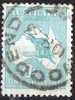 Australia 1929 1 Shilling Blue-green Kangaroo Small Mult Watermark (Wmk 203) Used - Actual Stamp - Woodend - SG109 - Usati