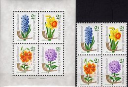 Blumen 1963 Magyar 1971/4+Block 39 ** 10€ Narzissen Hyazinthe Hb Flowers Ss Flora Bloc Philatelics Sheet Bf Hungary - Unused Stamps