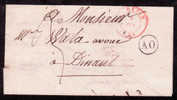 Lettre Non Affr De Couvin/1849 + Boîte Rurale "AO" - Andere & Zonder Classificatie