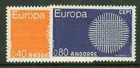 FRENCH ANDORRA  1970 EUROPA CEPT  MNH - 1970