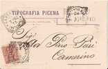 CIVITANOVA MARCHE ( MACERATA  ) TIPOGRAFIA PICENA - NORI PACI  -  TESTATINA AUTOGRAFA PUBBLICITARIA  - 1903 - Macerata