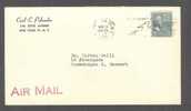 United States Purple AIRMAIL Strike New York 1956 Cover To Copenhagen Denmark - 2c. 1941-1960 Brieven