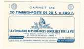 Couverture De Carnet VIDE - AG VIE / SHD / IIRG - Série 9.58 - 1955-1961 Marianne Of Muller