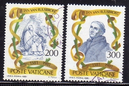 CITTÀ DEL VATICANO VATIKAN VATICAN CITY 1981 BEATO JAN VAN RUUSBROEC BLESSED SERIE COMPLETA SET USATA USED OBLITERE' - Used Stamps