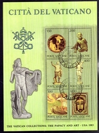 VATICANO VATIKAN VATICAN 1983 COLLEZIONI VATICANE D'ARTE IN USA COLLECTIONS ART BLOCCO FOGLIETTO BLOCK SHEET USATO USED - Blocks & Kleinbögen