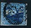Belgique Epaulette 1849 N°2, 20c Bleu Abl P84 De MOUSCRON (margé) - 1849 Schulterklappen
