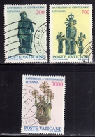 CITTÀ DEL VATICANO  VATIKAN VATICAN 1987 BATTESIMO LITUANIA LITHUANIA SERIE COMPLETA COMPLETE SET USATA USED OBLITERE' - Used Stamps