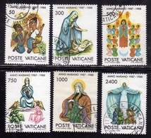 CITTÀ DEL VATICANO VATIKAN VATICAN 1988 ANNO MARIANO MARIAN YEAR SERIE COMPLETA COMPLETE SET USATA USED OBLITERE' - Usados