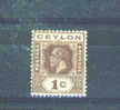 CEYLON -  1912 George V 1c  MM - Ceilán (...-1947)
