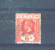 CEYLON -  1912 George V 6c  FU - Ceylan (...-1947)