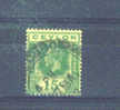 CEYLON -  1912 George V 15c  FU - Ceylan (...-1947)