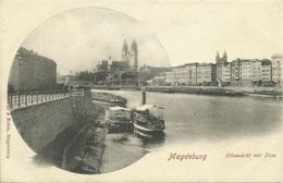 AK Magdeburg Elbansicht Schiffe Dom ~1905 #23 - Maagdenburg