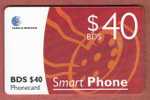 BDS $40 - Smart Phone ( Barbados Chip Card ) Cable & Wireless - Barbados