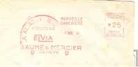 Montre, Marseille, Canebière, Baume Et Mercier, Genève - EMA Havas - Enveloppe   (G381) - Orologeria