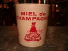 Ancien Pot De Miel De Champagne, Lucien Malingrey, 18 Rue Gayat à Caurel 51110 Bazancourt. Années 1960-1970 - Other & Unclassified