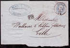 Belgique Lettre Affr. N°31 , 20c Bleu De Meunier /1874 Pour Lille. Tarif Frontalier - Andere & Zonder Classificatie