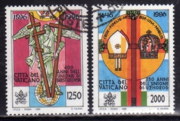 CITTÀ DEL VATICANO VATIKAN VATICAN 1996 UNIONE BRESTLITOVSK E UZHOROD UNION SERIE COMPLETA COMPLETE SET USATA USED - Usados