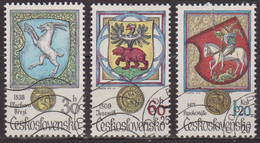 Armoiries - TCHECOSLOVAQUIE - Vlachovo Brezi, Jesenik, Vysoké Mito - Bouc, Ours Brun, Cheval Blanc - N° 2335 à 2337 1979 - Used Stamps