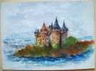 SUPERBE  AQUARELLE / GOUACHE  :  -   CHATEAU DE VAL CORREZE    , , Signée Et  Datée - Wasserfarben