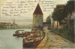 AK Passau Innlände Pulverturm Color 1903 #08 - Passau