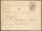 Cachet DOUBLECERCLE  Sur Entier Postal Lion Couché - LEMBECQ 1877 - NIPA 450 X 3 -- 6245, Expéditeur Papeteries ADANT - Tarjetas 1871-1909