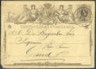 Cachet DOUBLECERCLE  Sur Entier Postal Lion Couché - LOOCHRISTY 1873 - NIPA 350 X 3 -- 6246 - Cartes Postales 1871-1909