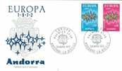 FRENCH  ANDORRA  1972  EUROPA CEPT FDC - 1972