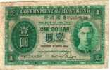 HONG KONG $1 DOLLAR GREEN  KGVI  FRONT MOTIF BACK DATED 9-04-1949 P.324A AVF READ DESCRIPTION - Hongkong