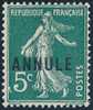 FRANCE Cours D´instr. 1911 - Yv. 137-CI 1 * SUP Variété  - ANNULE S. 5c Type Semeuse ..Réf.FRA15463 - Nuovi