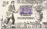 Etats Unis USA ( CM ) Yt 566 , Obl PHILADELPHIA 1952 NEWSPAPERBOYS   ( Maximum Card ) - Maximum Cards