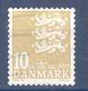 Denmark 2010 BRAND NEW  10.00 Kr Small Arms Of State Kleines Reichswaffen New Engraving Selbstklebende Papier - Used Stamps