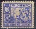 Beneficencia BOLLULLOS Del CONDADO (huelva) 5 Cts, Guerra Civil * - Spanish Civil War Labels