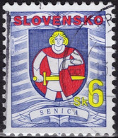 SLOVAQUIE Poste 215 (o) SENICA Armoirie écu épée Glaive Coat Of Arms Héraldique 1 - Used Stamps