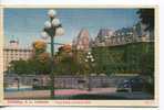 Victoria B.C. Flower Baskets And Empress Hotel , Car, Publ. The Coast Publishing Vancouver, Unused Stamp On Back - Victoria