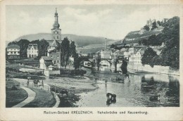 AK Bad Kreuznach Brücke Kauzenburg Fa Bruns Hotelkarte ~1920 #27 - Bad Kreuznach