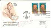 USA United States 1988 FDC Composer Music James Weldon Johnson Songwriter Poet Writer, Canceled In Nashville - 1981-1990