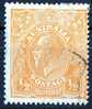 Australia 1918 King George V 1/2d Orange - Single Crown Wmk Used - Actual Stamp - Centred Right - SG56 - Usados