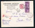 Lettre Recomm. AR Affr. N°423+431 X2 De "BRUXELLES/1943" Pour Forest. - Storia Postale