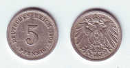 Germany 5 Pfennig 1902 E - 5 Pfennig