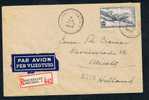Lettre Par Avion Recomm. Affr. PA11 (100frs Gris) De "BRUXELLES/1946" Pour La Hollande. - Cartas & Documentos