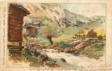 -suisse - Ref B496-illustrateur L Trinquier Trianon - Le Paturage Et Le Ruisseau -village Suisse -paris 1900- - Trin