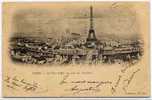 5 - PARIS - La Tour Eiffel - Vue Prise Du Trocadéro Carte Nuage Avec Tampon Du 1er étage - Tour Eiffel