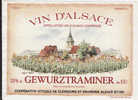 ETIQUETTE VIN BLANC ALSACE GEWURZTRAMINER CLEEBOURG  IMPRIMERIE WISSEMBOURG BAS RHIN EGLISE VILLAGE VIGNOBLE - Gewurztraminer