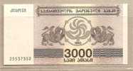 Georgia - Banconota Non Circolata Da 3000 Lari - 1993 - Georgië