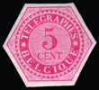 Belgique émissions 1865/1911 TG N°9** , 5c Ocre-rouge NEUF, NON DENTELE. - Other & Unclassified
