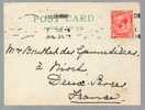 Post Card Petit Format Avec Tp George V N° 140 - CAD 24-07-1917 Pour Niort Mme Bouthet Des G... - Covers & Documents