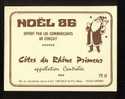 Etiquette De Vin    Noël 86  Offert Par Les Commerçants De Cerizay 79   (Thème Pére Noël) - Navidad