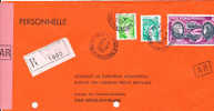 1980-21-11 Lettre Recommandée R1+AR Tarif Du 1/8/80 1e éch Yv N°1977+1967+AV47 Sabine Gandon St Renan Nord Finistère - Postal Rates