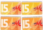 BULGARIA - GSM RECHARGE M-TEL - PRIMA 15: LOT OF 4 DIFFERENT  - USATA (USED) - RIF. 7554 - Bulgarien