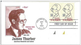 USA United States FDC 1994 James Thurber Writer Cartoonist Author - 1991-2000